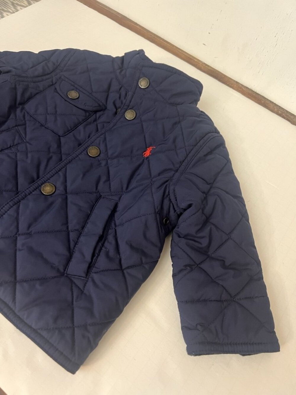Polo By Ralph Lauren Quilted Navy Lightweight Jacket - Boys Size 18 Mo.    H - Picture 2 of 7